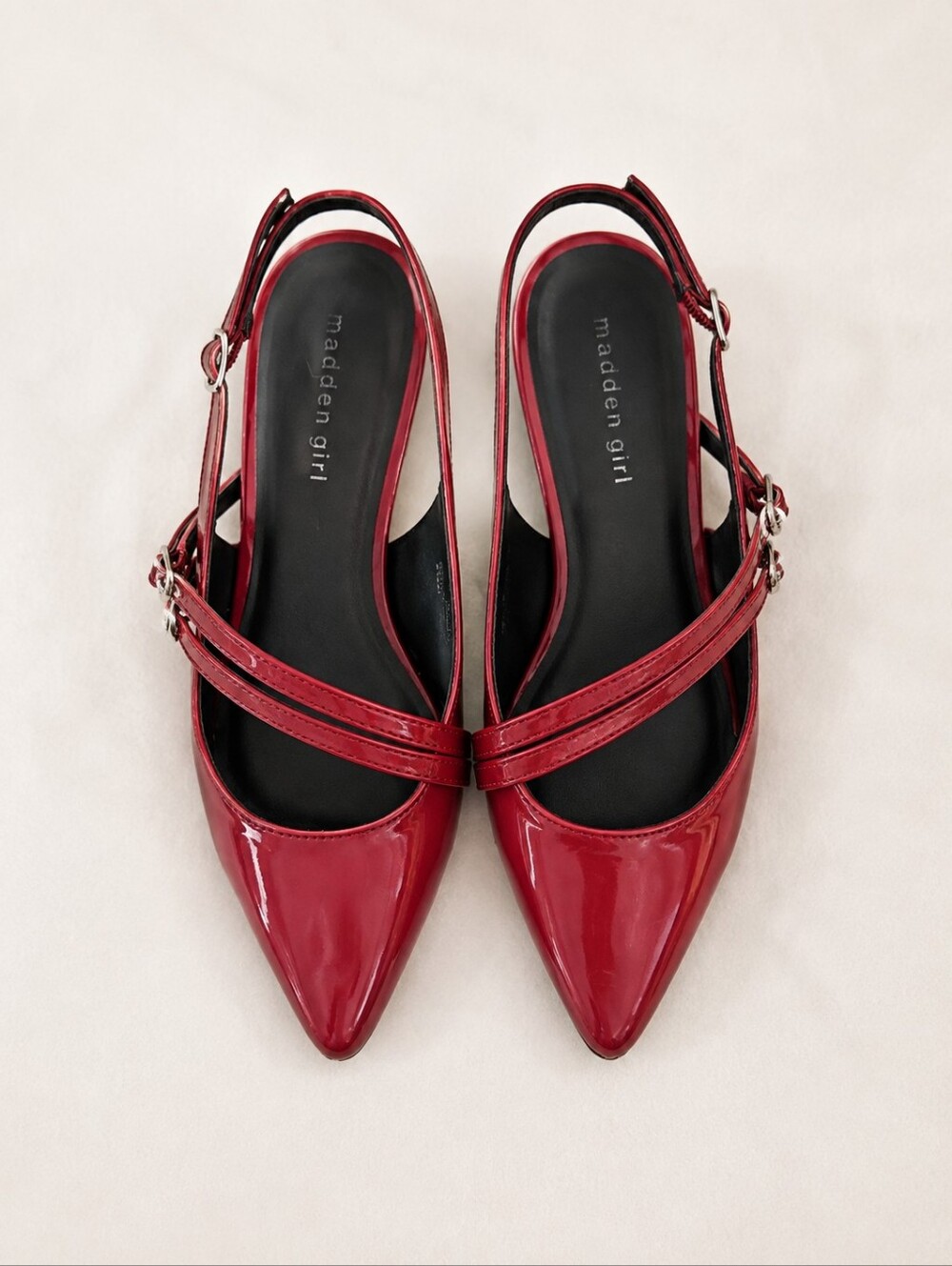 Madden Girl Red Patent Mary Jane Slingback Flats 9M